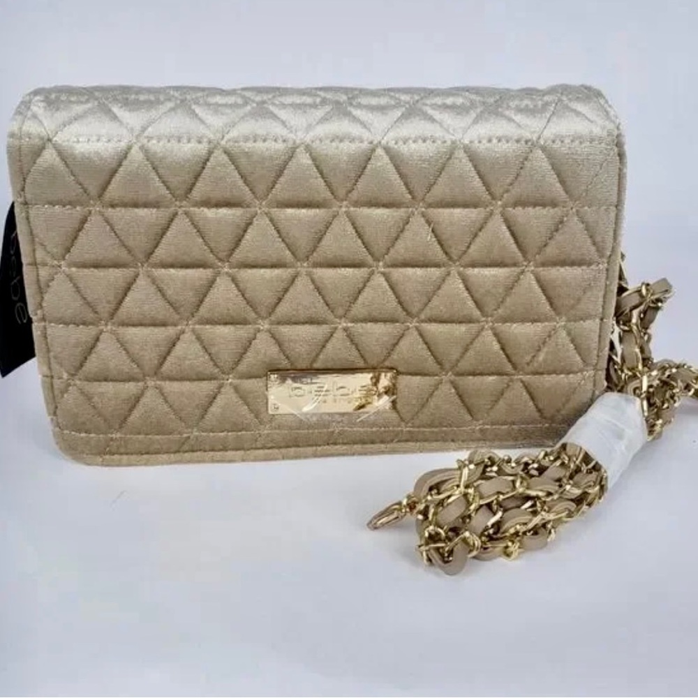 NWOT Bebe Velvet Quilted Crossbody Purse